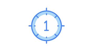 nedräkning timer ikon grafisk med siffra ett inuti video