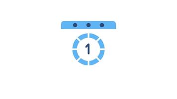 kalender ikon visning siffra ett i en platt stil video