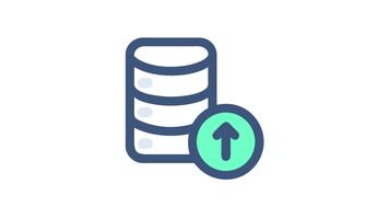 databas ladda upp ikon för moln lagring systemet uppgraderingar video