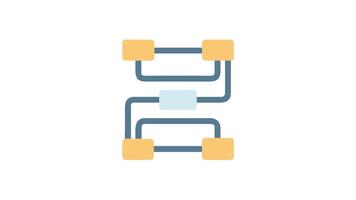 gemakkelijk flowchart diagram met verbonden knooppunten en zwart backdrop video