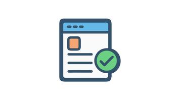 digitale documento con dai un'occhiata marchio icona completato modulo concetto video