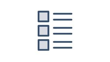 Checklist icon with check boxes and text lines video