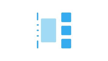 minimalistisk layout design med vertikal sidofält och innehåll block video