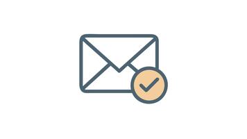 correo electrónico confirmación notificación desplegado en un sobre icono imagen video