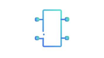 Lightning bolt within connected circuit board, abstract Animation design video