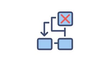 Flussdiagramm zeigen Entscheidung Herstellung Prozess mit ein Kreuz Kennzeichen video