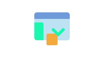 avslutad uppgift ikon med bock och fil ladda upp tema video