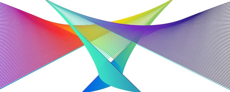 Colorful Abstract Wave Pattern with Geometric Line Art Design Background vector