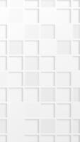 minimalistisk vit abstrakt bakgrund med ett elegant rutnät mönster av fyrkant Skära ut former. detta rena modern vertikal neomorphism design är full hd och en sömlös slinga. video