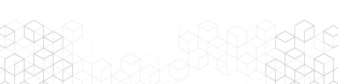 White background from cubes and lines. Linear geometric drawing. vector