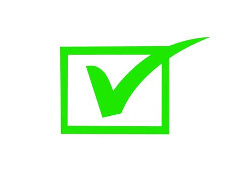 Vibrant green check mark completing a task within a white background symbolizing approval and success with a clean and minimalist desig vector