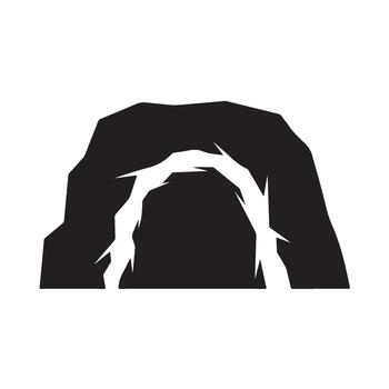 Mysterious cave entrance beckons in the dark hinting at adventure and the unknown inviting exploration with its shadowy depths and jagg vector