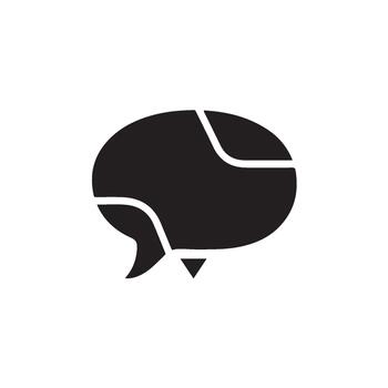 Simple black speech bubble icon communicating in a clean environment representing conversation dialogue and the exchange of ideas and i vector