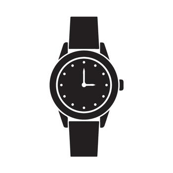 Elegant wristwatch displaying the time in a minimalist style on a white background symbolizing punctuality and timeless design with a m vector