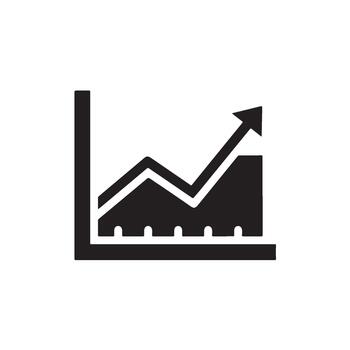 Rising graph icon displaying upward trend in business analytics isolated on white symbolizing growth success and positive financial per vector