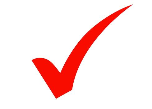 Vibrant red checkmark affirming completion on a clean white background symbolizing approval and success with a sense of positive valida vector