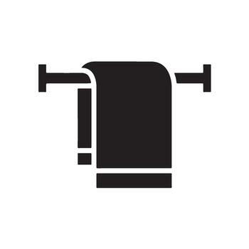 Hanging towel on a rack in a bathroom symbolizing cleanliness and hygiene in a minimalist modern style for a fresh and tidy feeling vector