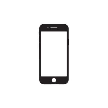 pulcro teléfono inteligente silueta mostrando un blanco pantalla en contra un blanco fondo simbolizando moderno comunicación y tecnológico simpl vector