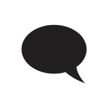 sencillo negro habla burbuja en un blanco antecedentes representando comunicación y conversacion transporte un claro mensaje con un moderno mi vector