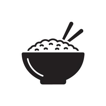 Steaming bowl of rice with chopsticks a simple meal in a minimalist setting representing comfort food and a healthy balanced diet optio vector