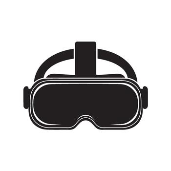 Sleek VR headset displaying immersive virtual reality experience in a digital world conveying innovation and futuristic technology conc vector