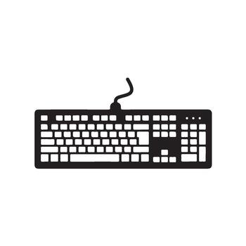 Minimalist keyboard typing on a white surface representing technology communication and the digital age with a clean and modern aesthet vector