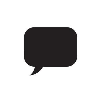 Simple black speech bubble icon conveying a message in a clean minimalist design perfect for communication and dialogue concepts on whi vector