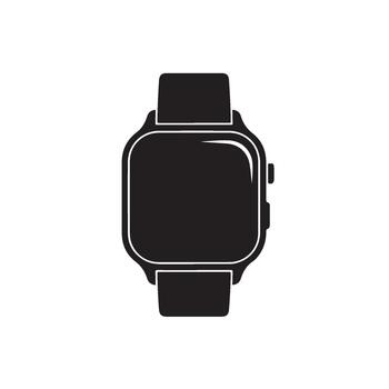 Sleek smartwatch displaying time in minimalist style isolated on white background conveying modern technology and connectivity vector