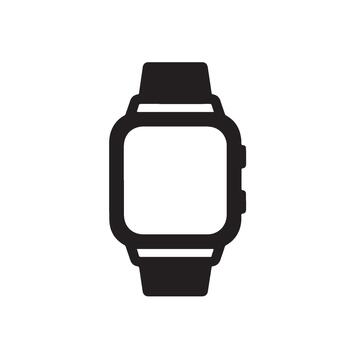 Modern smartwatch displaying a blank screen isolated on a white background symbolizing technology and connectivity in a minimalist styl vector