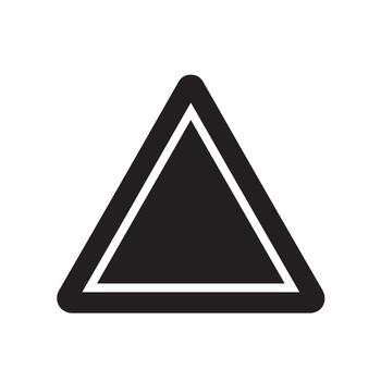 Bold black triangle symbol standing starkly on a white background signifying warning caution or change with its simple geometric design vector