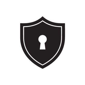 Secure shield with keyhole protecting data and privacy symbolizing safety and trust in a digital environment ensuring cybersecurity sol vector