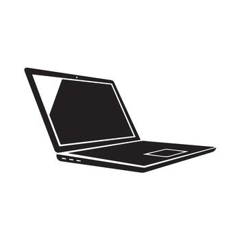 pulcro ordenador portátil mostrando contenido en un minimalista estilo ideal para remoto trabajo ofrecimiento un moderno y eficiente digital experiencia vector