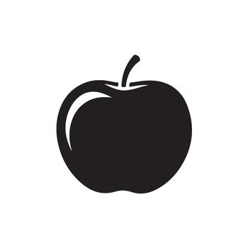 Monochrome apple silhouette on a white background representing healthy eating nutrition and simplicity in a modern and minimalist style vector