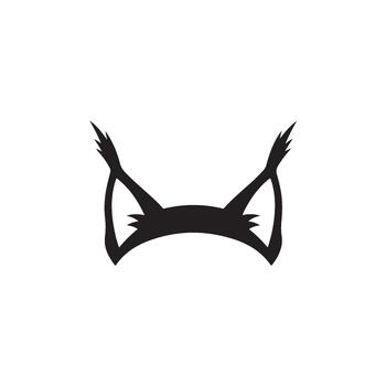 Stylized lynx ears silhouette on a white background symbolizing wild nature and mysterious animal with sharp hearing and keen senses vector