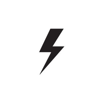 Striking black lightning bolt icon on a clean white background symbolizing power energy and speed in a modern and minimalist design vector