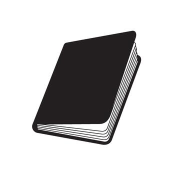 Closed black book resting in a white space symbolizing knowledge learning and the quiet pursuit of wisdom through reading and education vector