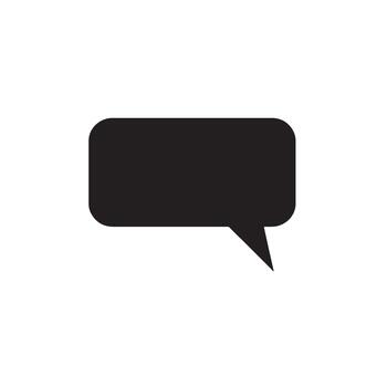 Simple black speech bubble on a white background representing communication conversation and dialogue in a clean and minimalist style vector