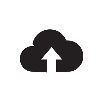 negro nube icono subiendo datos a el servidor en un blanco antecedentes simbolizando moderno tecnología y seguro archivo transferir en el dígito vector