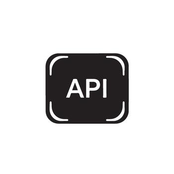 api botón icono - solicitud programación interfaz símbolo para software desarrollo vector