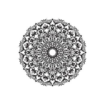 black and white circular with a circular pattern vector