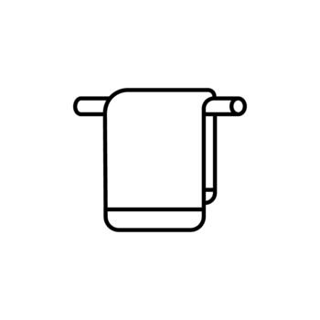 towel rack icon, simple flat style, illustration, logo sign symbol pictogram template, for ui or ux isolated on white for mobile app, editable vector