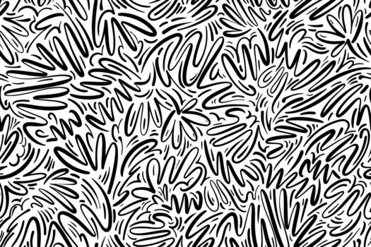 seamless pattern. Abstract texture with monochrome calligraphic lines. Creative background with distorted lines. Hand drawn repeatable design with distortion effect. vector