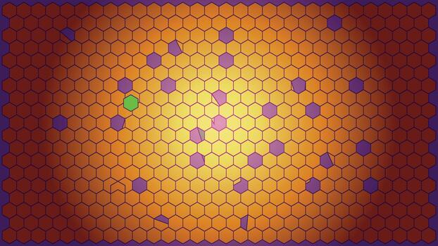 un hexagonal modelo con un verde punto en el centrar vector