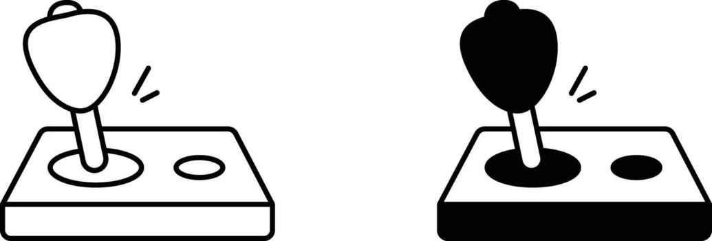 Retro joystick controlling a game in an arcade simple design fun and nostalgic vector