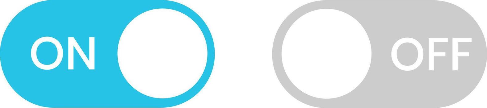 palanca interruptores mostrando en y apagado estados representando controlar y funcionalidad vector