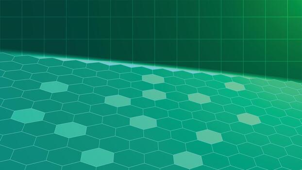 Modern futuristic hexagon grid background with glowing teal technology pattern ideal for digital design web graphics presentations and innovation themed projects. vector