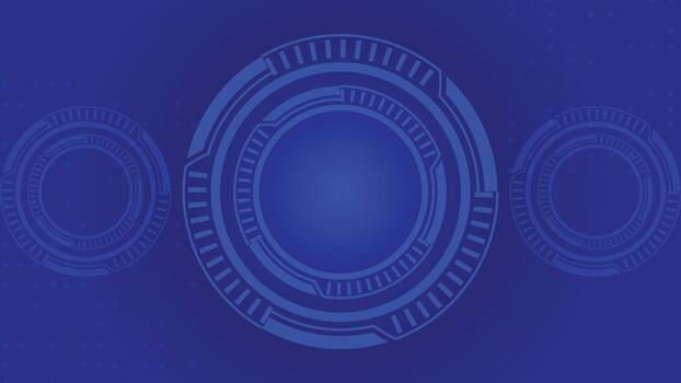 Blue futuristic tech background featuring digital circular interface elements modern hologram effects and glowing details ideal for technology projects presentations covers and digital branding vector