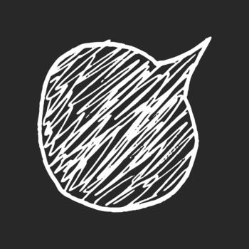 Crayon and marker strokes shape, sketch style speech bubble. Pencil scribbles, hand drawn effect. Text box chalkboard for messages. vector