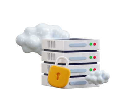 sécurise nuage avec Les données centre icône 3d rendre concept de nuage Les données Sécurité icône illustration png