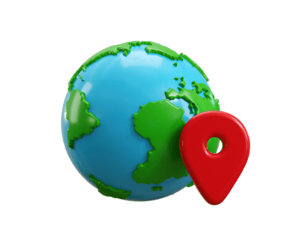 globo con Posizione icona 3d rendere concetto di viaggio punto, GPS navigazione punto, consegna Posizione punto icona illustrazione png